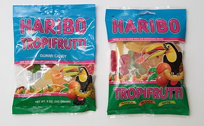 Tropifrutti Beutel USA und Deutschland